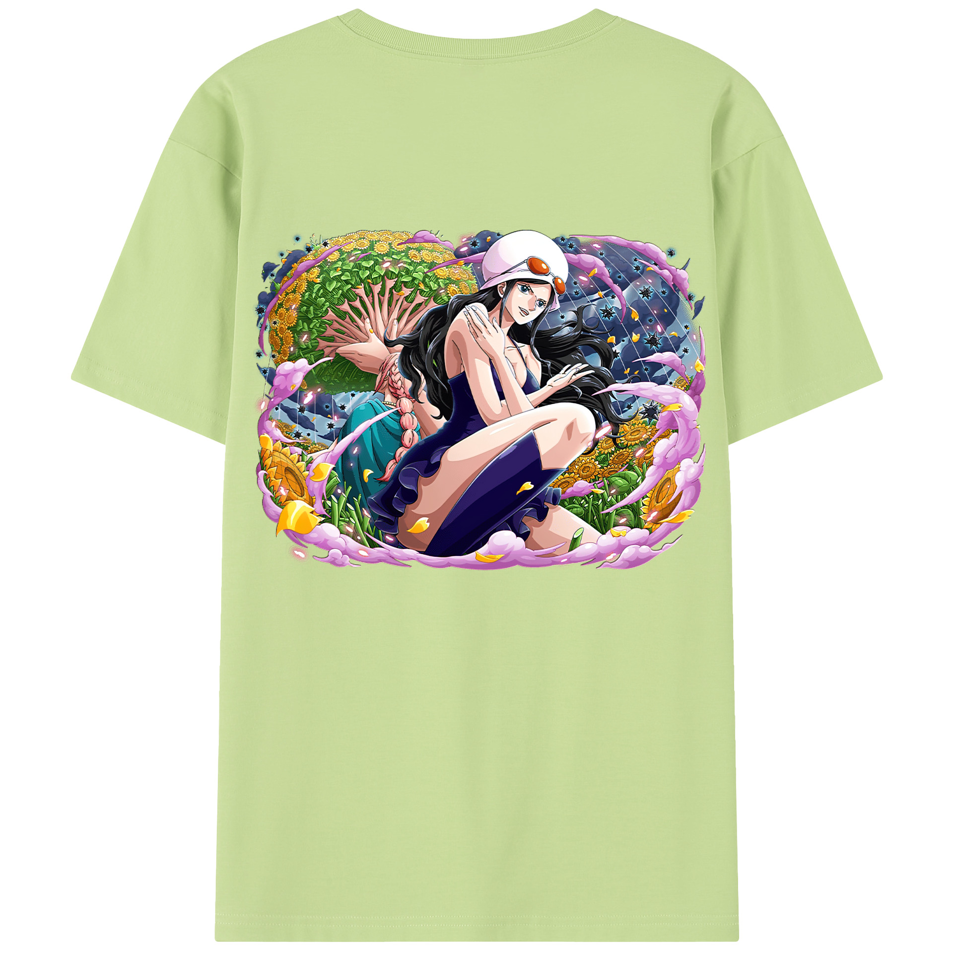 ワンピース ニコ・ロビン ONE PIECE Nico Robin 綿100％半袖Tシャツ（背面プリント）